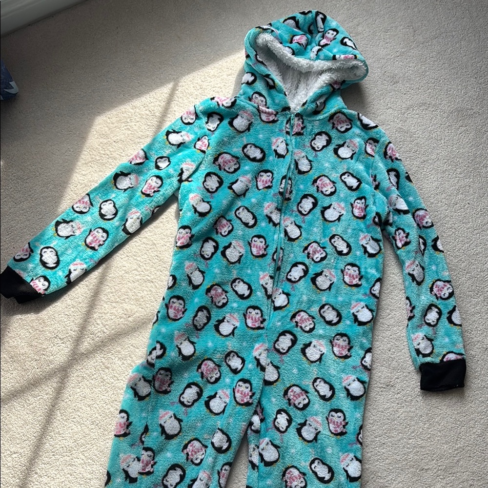 Penguin Print Hooded Onesie
